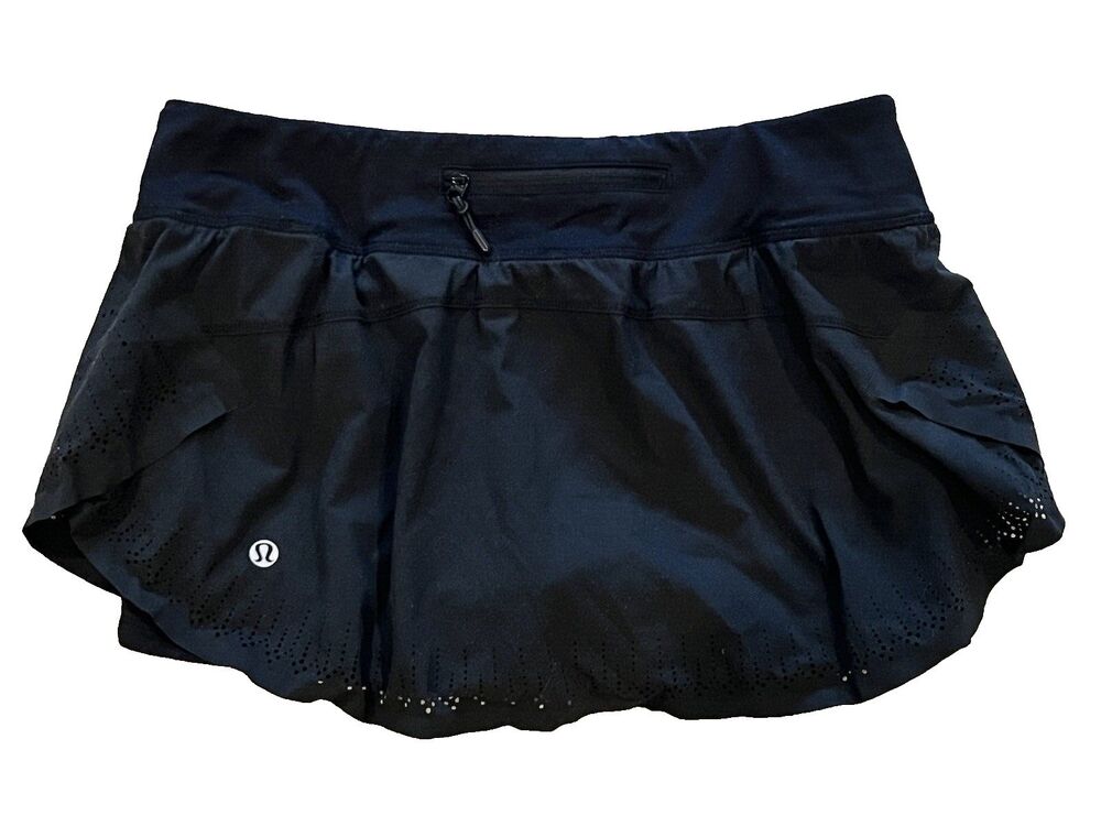 Lululemon Run A Marathon Skirt Women's Size 6 Small Black Swift Lined